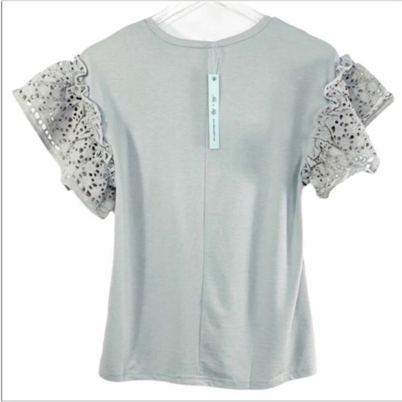 SHE AND SKY ruffled eyelet top M - Picture 5 of 8